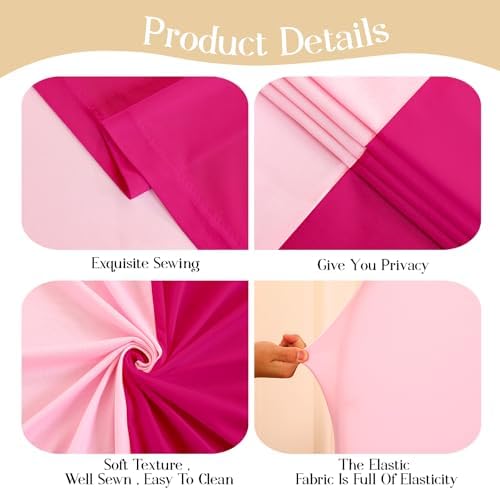 Pink Arch Cover 6.6FT 7.2FT 8FT Party Party Arch Covers Stretchy Backdrop Set of 3 - Image 5