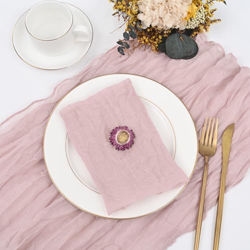 fani 100 Pack Gauze Cheesecloth Napkins, 20 x 20 in, Dusty Pink - Image 3