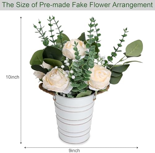 6 PCS Champagne Wedding Flower Table Centerpieces - 10 Inches - Image 5