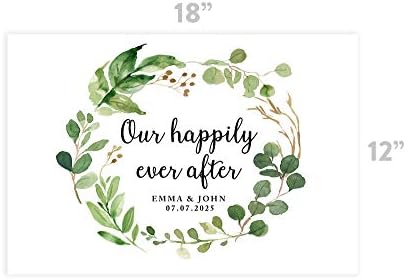 Andaz Press Custom Personalized Disposable Paper Placemats, 12 x 18 Inch, Set of 25, Our Happily Ever After, Tableware, Dining, Tabletop, Table Setting for Wedding, Bridal Shower - Image 3
