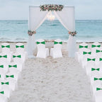 Spandex Emerald Green Chair Sashes Bows 50 PCS Stretch Chair Cover Band - Image 7