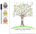 Gender Neutral Loved to the Moon Baby Shower Fingerprint Tree, 8.5x11 Inch by MeganHStudio