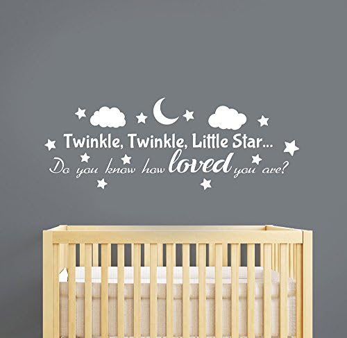 Twinkle Twinkle Little Star Wall Decal Vinyl Sticker Lettering Quote Lullaby Saying Wall Art Star Cloud Decorations for Home Kids Baby Room Nursery Decor Poster hq13 by Unknown