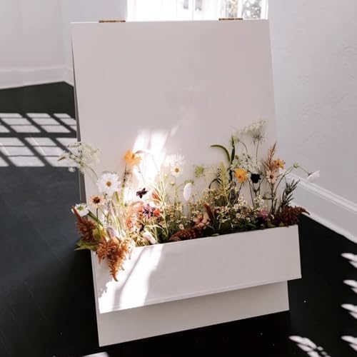 DIY Flower Box Welcome Sign, Freestanding Blank Door or Easel Display for Weddings and Events, Floral Reception Décor, 65x40cm (25.6x15.7in) - Image 4