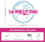 The World Is Yours Neon Sign Carved Planet The World Is Yours LED Neon Light Lamp for Wall Decor Light Up Signs for Office Wedding Man Cave Game Room Bedroom Birthday Gift 41CM*31CM - Image 4