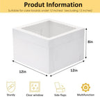 Moretoes 30pcs 12x12x8in Tall Cake Boxes, Bakery Carrier with Large Window - Image 2