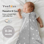 Yoofoss Baby Sleep Sack 12-18 Month 0.5TOG 100% Organic Cotton 2-Way Zipper - Image 6