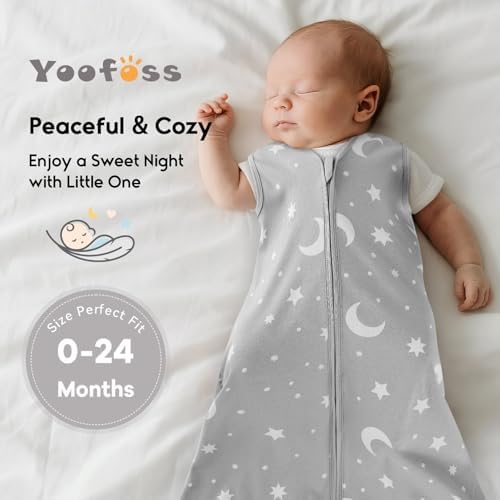 Yoofoss Baby Sleep Sack 12-18 Month 0.5TOG 100% Organic Cotton 2-Way Zipper - Image 6