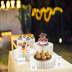 4Pcs Buffet Risers Food Risers for Buffet Table Foldable Cake Display Stands with Mini Table Sign Tall Cardboard Cupcakes Stand for Show Catering Desserts Jewelry Wedding Birthday Party Decoration - Image 4