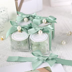 ACITHGL 30 Sets Fully Assembled Small Bubble Candle Party Favors for Guests Bulk Bridal Showers Favors Candles with Stylish Ribbons Thank You Cards Gifts (Green) - Image 5