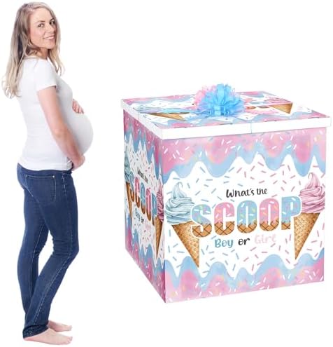 AmazingSpark 28in Giant Gender Reveal Gift Box Kit, What's the Scoop by Unknown
