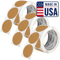 Perco Kraft Brown Perforated Round Circle Dot Sticker 2-Inch Labels — 3 Rolls, 1,500 Stickers - Natural Rustic Labels for Handmade Products, Thank You Stickers & Packaging - Made in USA by Perco