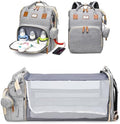 JSTPRO Diaper Bag Backpack with Changing Station, 25L Capacity, Grey by JSTPRO