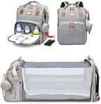 JSTPRO Diaper Bag Backpack with Changing Station, 25L Capacity, Grey by JSTPRO