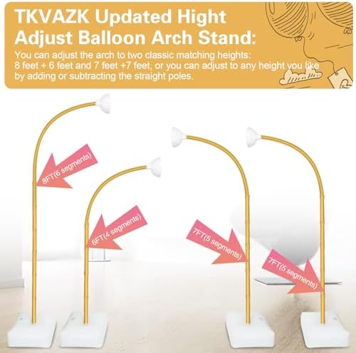 Balloon Arch Kit, Bendable 8FT and 6FT Half Balloon Arch Stand - Image 2