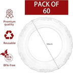 U-QE 60 Pieces Clear Plastic Plates - 10 Inch Clear Disposable Plates - Image 2