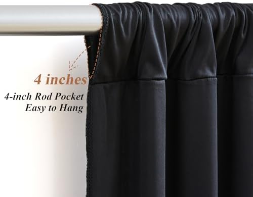 Shillance 20x10ft Black Backdrop Curtains with Lights Photo Drapes Wrinkle Free Fabric Backdrop Curtain for Wedding Birthday Party Baby Shower Bridal Shower Party Background Decorations - Image 7