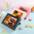 HAPPY POTATO 25 Cookies Box 10x8x2.5 Inch, Black Bakery Boxes with Window - Image 5