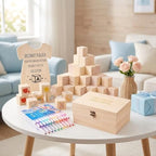 Baby Shower Block Decorating Kit 79 Pcs with Markers Sign Box - Image 3
