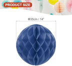 PATIKIL 10pcs 14" Honeycomb Balls Tissue Paper Pom Poms, Party Hanging Paper Honeycomb Balls Decoration for Birthday Wedding Home Backdrop Decor, Navy Blue - Image 2