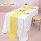 Showgeous 16 Pack Yellow Cheesecloth Table Runner 17 x 108 Inch - Image 6