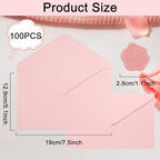 100 Pieces Pink Invitation Envelopes 5x7with Wax Seal Sticker - Image 2