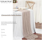 Teruntrue 20 Pack Taupe Cheesecloth Table Runner 17x108 Inch, Boho Gauze Sheer Fabric Cheese Cloth Table Runners for Wedding Party Bridal Shower Baby Shower Birthday Home Decor Garden Farmhouse - Image 5