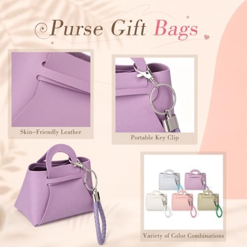 Kacctyen 30 Pcs Leather Purse Gift Bags with Keychain Handle Small PU Bags - Image 3