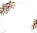 Asee'm Round Backdrop Stand 7.2FT White Wedding Arch Metal Circle Balloon by Aseem