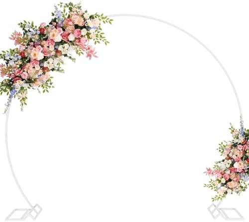 Asee'm Round Backdrop Stand 7.2FT White Wedding Arch Metal Circle Balloon by Aseem