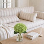 Green Artificial Hydrangea Flowers with Vase for Rustic Cottage Foyer Decor - Image 6