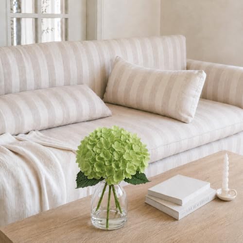 Green Artificial Hydrangea Flowers with Vase for Rustic Cottage Foyer Decor - Image 6