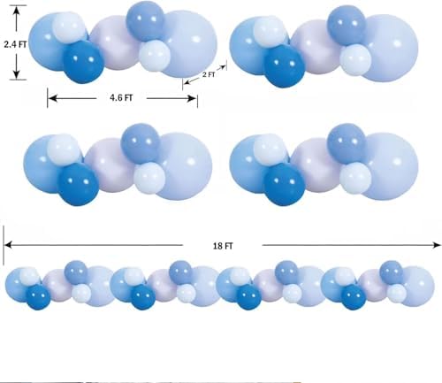 Reusable Inflatable Balloon Garland Arch Kit, 3/7 PCS Reusable Balloon Garland, Linked Pvc Balloons with Elastic Bands, One-Step, Effortless, Long-Lasting (7-Ball Light Blue) - Image 6