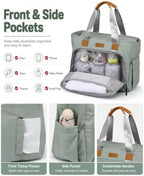 FHELAD Diaper Bag Tote, Large Tote Diaper Bag with Luggage Strap, 14 Pocket - Image 4