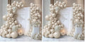 Pearl Balloon Arch Kit with 107pcs Double Layer Sand White Balloons & 610 Pearl Stickers, Wedding Balloon Garland Arch for Bridal Shower Baby Shower Engagement Birthday Decorations (Pack of 2) by ECEAE