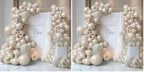 Pearl Balloon Arch Kit with 107pcs Double Layer Sand White Balloons & 610 Pearl Stickers, Wedding Balloon Garland Arch for Bridal Shower Baby Shower Engagement Birthday Decorations (Pack of 2) by ECEAE