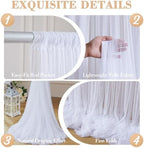 20ft x 15ft White Tulle Backdrop Curtain for Parties Sheer Fabric Backdrop Curtains for Wedding Baby Shower Bridal Shower Birthday Photo Backdrop Drapes Background Wall Decorations 4 Panels 5ft x 15ft - Image 6