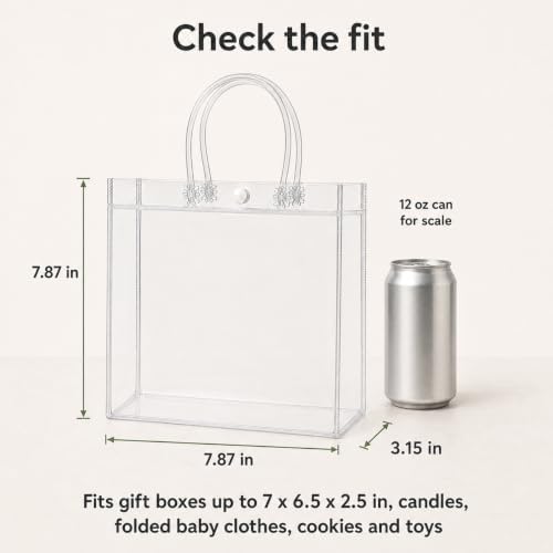 Dobafun Clear Gift Bags with Handles, 55 PCS Clear Goodie Bags with Ribbon - Image 2