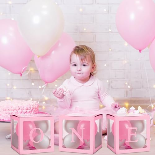 Thyle 12 Pcs Baby Balloon Boxes with 99 Letters for Baby Shower, Pink - Image 4