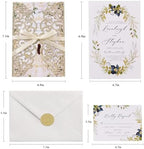 25pcs Glitter Wedding Invitations with Envelopes and RSVP Cards - Image 7