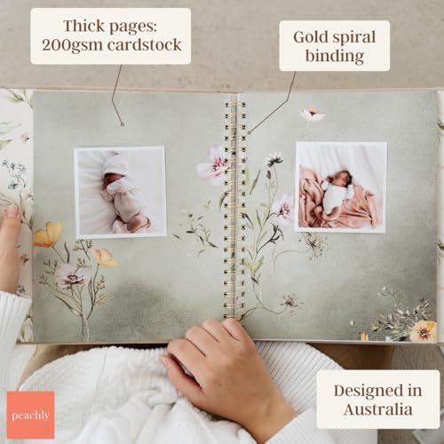Peachly Baby Book for Girl - First Year Memory Book Keepsake - Fleur - Image 6