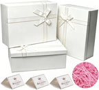 White Gift Box for Presents, 3 Pack, Large 13" x 10" x 5"，Box for Gifts by Giftilious