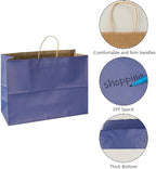 BLEWINDZ 70Pcs Large Paper Bags with Handles, 16x6x12 Inches Dark Blue Paper Shopping Bags for Small Business, Large Kraft Gift Bag Bulk for Grocery Mechandise Retail - Image 6