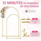 HOOPLE Set of 2 Gold Metal Wedding Arch Backdrop Stand (7.2FT and 6FT) Balloon Arched Frame Backdrop Stand for Parties, Wedding Birthday Baby Shower Graduation Holiday Ceremony Supplies Decor - Image 3