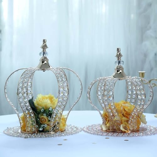 Efavormart Metal Princess Crown Cake Topper Birthday Cake Wedding Decoration For Wedding Birthday Party Special Event (Gold 14) - Image 5