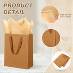 Qilery 50 Pcs Wedding Paper Gift Bags Bulk with Tissue Paper Small Gift Bags with Handle and Tags for Birthday Wedding 4th of July Party Business(Brown,7.9 x 3.9 x 9.8'') - Image 4