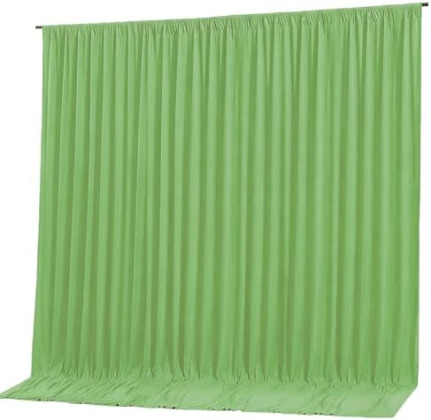 Sage Green Backdrop Curtain 10x10ft - Wrinkle Free Polyester Photo Curtain Backdrop Wedding Back Drop Fabric Drapes for Party Decorations Background for Photography by WishCare