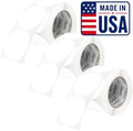 Perco White Perforated Round Circle Dot Sticker 3-Inch Labels — 3 Rolls, 1,500 Stickers - Printable Labels for Logos, Pricing, Instructions & Product Info - Made in USA by Perco
