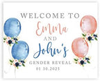 Andaz Press Custom Large Baby Shower Canvas Welcome Sign, 16 X 20, Watercolor Gender Reveal Balloons, Guestbook Alternative, Personalized Gender Reveal Welcome Sign Canvas, for Gender Reveal Party by AndazPress