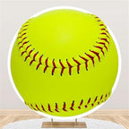 Renaiss 6.5x6.5ft Green Softball Round Backdrop Covers for Photoshoot Girls Kids Portrait Softball 3D Printing Circle Background Baby Shower Birthday Fans Events Party Decors Arch Photo Booth Props by Renaiss